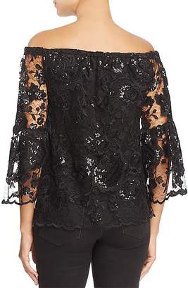 Vince Camuto Lace Off-the-Shoulder Bell Sleeve Top - 100% Exclusive