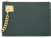 Thumbnail for your product : Sophie Hulme Sarge zip pouch with chain