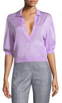 Thumbnail for your product : Tibi Puff-Sleeve Crop Pullover