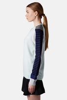 Thumbnail for your product : Topshop Stripe Sleeve Wool Blend Sweater