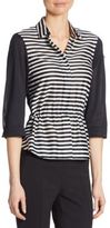 Thumbnail for your product : Akris Punto Striped Cinched Waist Cotton Shirt