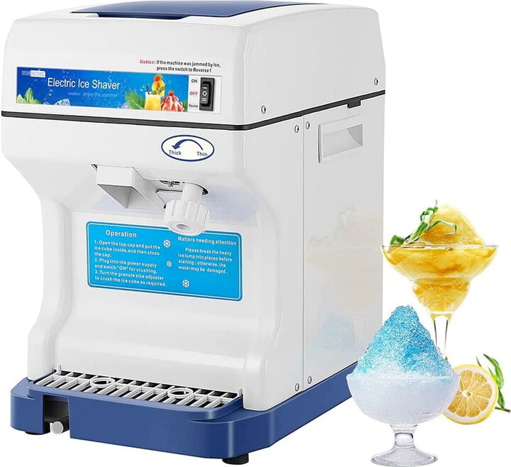 SPECSTAR Electric Ice Crusher Shaver, Snow Cone Maker Machine 265lbs/hr for Home and Commercial Use Blue