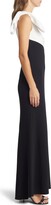 Thumbnail for your product : Eliza J Colorblock One-Shoulder Gown