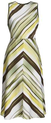 Classiques Entier Ikat Stripe A-Line Stretch Silk Dress
