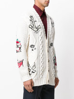 Thumbnail for your product : Valentino tattoo embroidered cable knit cardigan