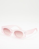 Thumbnail for your product : ASOS DESIGN square sunglasses in pink with light pink lens