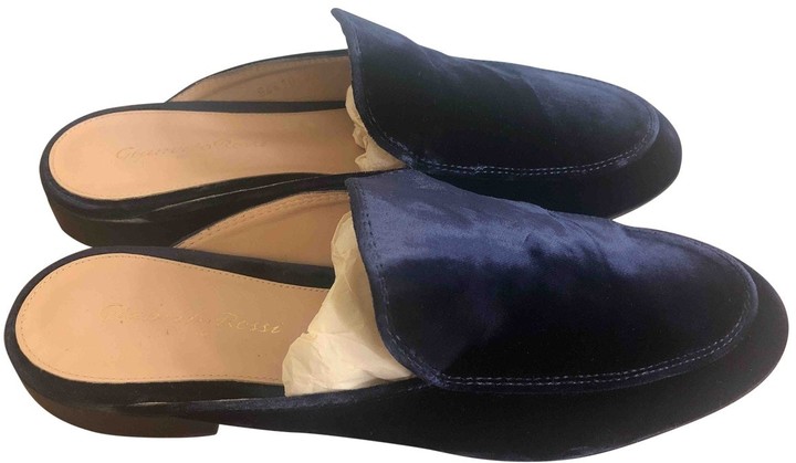 navy velvet flats