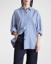 Thumbnail for your product : Apiece Apart Kaarina Oversized Striped Dolman-Sleeve Shirt