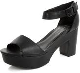 Thumbnail for your product : New Look Wide Fit Black Chunky Ankle Strap Heels
