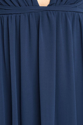 Lulus Flutter Freely Navy Blue Maxi Dress