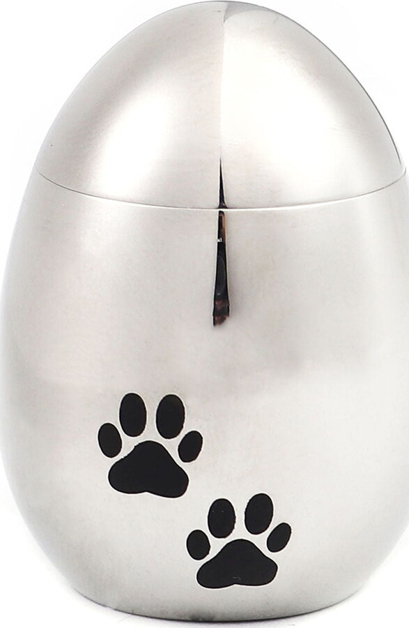 Anavia Paw Print Memorial Urn, Mini Urn for Pet Ashes, Small Keepsake Urn for Dog Ashes, Mini Urn for Cat Ashes, Pet Cremation Urn for Ashes, Mini Paw Print Memorial [Paw Print, Silver, No Engraving]