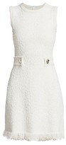 Thumbnail for your product : Oscar de la Renta Sleeveless Tweed Button Knit Sheath Dress