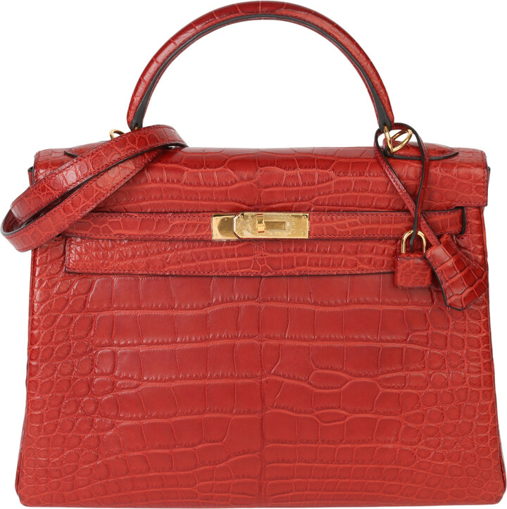 Hermes Kelly 32 alligator handbag - ShopStyle Shoulder Bags