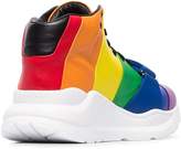 Thumbnail for your product : Burberry Rainbow Leather High-top Sneakers