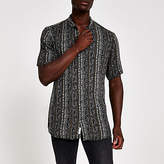 Thumbnail for your product : River Island Black aztec short sleeve shirt