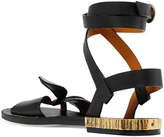 Chloé Bow-embellished Leather Sandals