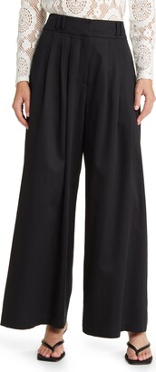  Other Stories slit front jersey kick flare pants in black