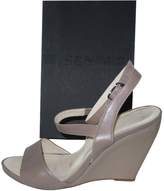 Grey Leather Sandals 