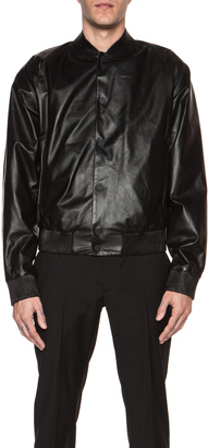 Calvin Klein Collection Hasselholm Paper Weight Leather Baseball Jacket