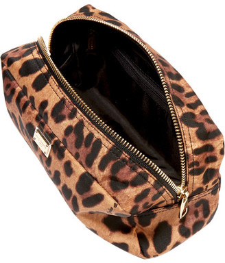 Dolce & Gabbana Leopard-print Shell Cosmetics Case - Brown