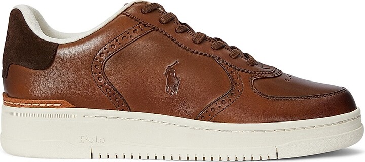 Men's Masters Court Burnished Leather Low-Top Sneakers - Tan - Size 7