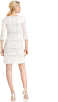 Thumbnail for your product : Jessica Howard Petite Three-Quarter-Sleeve Crochet Lace Shift