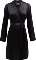Thumbnail for your product : La Perla Silk Long-Sleeve Short Robe