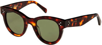 Celine Studded Acetate Sunglasses w/ Mineral Lenses, Brown