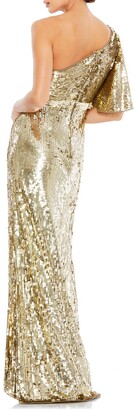Mac Duggal Sequin One-Shoulder Column Gown