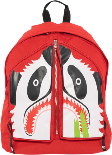 bape red backpack