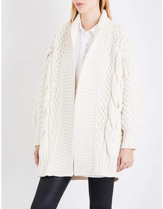 Burberry Camrosebrooke cable-knit wool and cashmere-blend cardigan