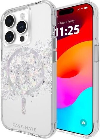 Case-Mate iPhone 15 Pro Case - Touch of Pearl [12ft Drop Protection] [Compatible with MagSafe] Magnetic Cover with Cute Bling Sparkle for iPhone 15...