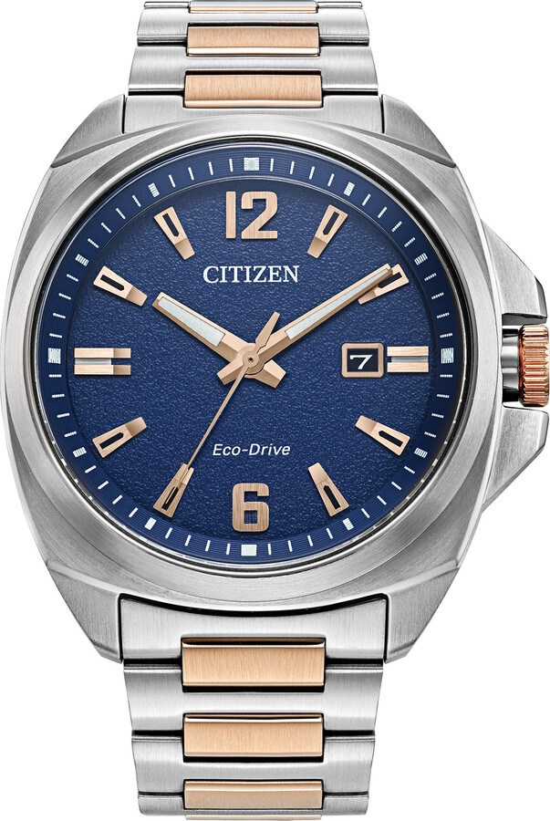 Zales Men's Citizen EcoDrive® Sport Luxury TwoTone Watch with Blue