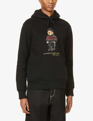 polo hoodie mens black