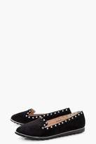 Thumbnail for your product : boohoo Hannah Studded Slipper Ballets