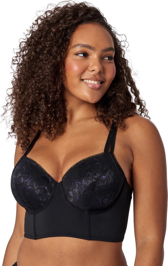Adored by Adore Me Micro and Lace Lightly Lined Evalynn Longline Bra, Sizes 34B-40DD