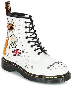 Dr. Martens 1460 ROCKABILLY women's Mid Boots in White - ShopStyle