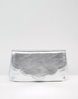 Thumbnail for your product : ASOS Metallic Scallop Clutch Bag