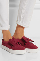Thumbnail for your product : F-Troupe Finds + bow-embellished suede slip-on sneakers