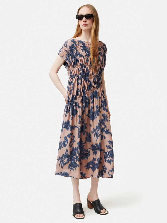 JigsawJigsaw Ikat Posy Silk Ruched Dress ShopStyle