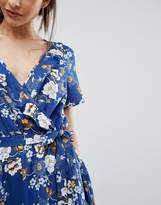 Thumbnail for your product : New Look Wrap Front Floral Print Skater Dress
