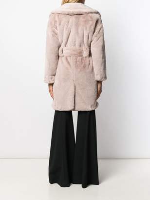 Class Roberto Cavalli faux-fur belted coat