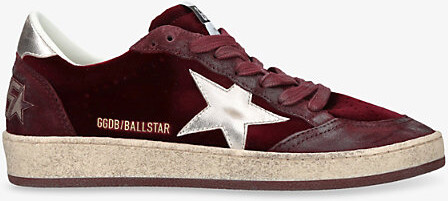 Golden Goose Womens Red Women's Ball Star Velvet Low-Top Trainers Eur 42/ 9 Uk Women