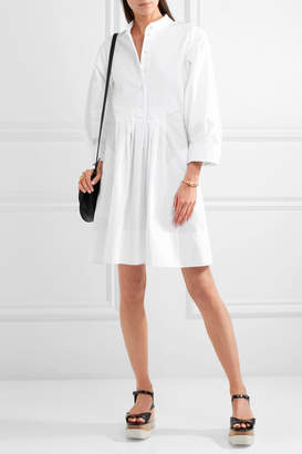 Chloé Pleated Cotton-poplin Dress - White