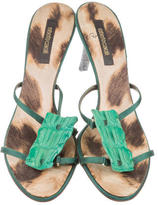 Thumbnail for your product : Roberto Cavalli Satin Slide Sandals