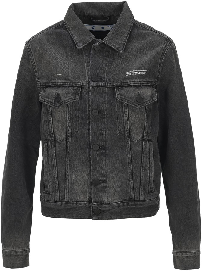 white embroidered denim jacket