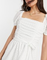 Thumbnail for your product : Fashion Union square neck mini dress in boderie
