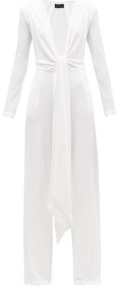 white jersey jumpsuit