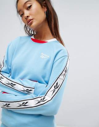Reebok Classics Lost & Found Taped Side Stripe Sweatshirt In Blue