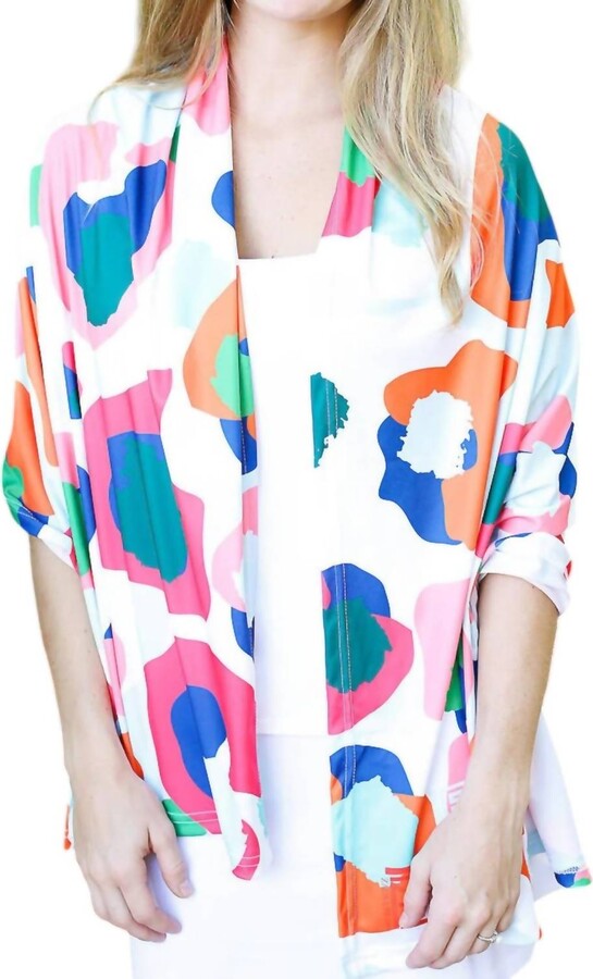 ZAGS Spot Gameday Cheetah Shawl Cardigan In Multi